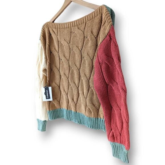 NWT Callahan Knitwear Colorblock Boatneck Knit Sweater Size Small - Picture 5 of 11